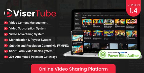 ViserTube– Online Video Sharing Platform Script